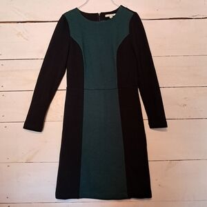 Boden Serena Ponte Shift Dress Size 6 Green And Black